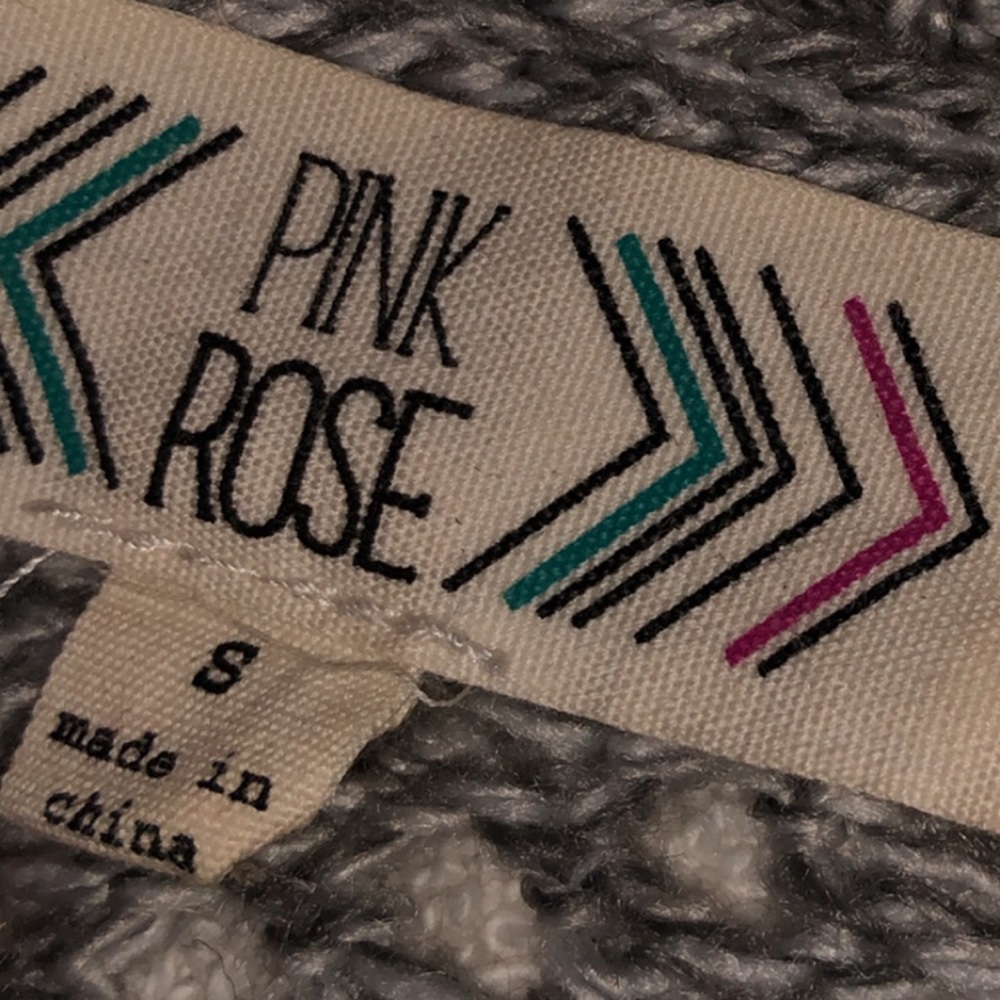 ‘Pink Rose’ Grey Sweater - Picture 2 of 4